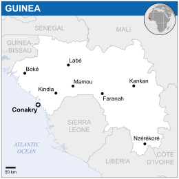 Location of Republic of Guinea