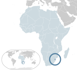 Location of Kingdom of Eswatini