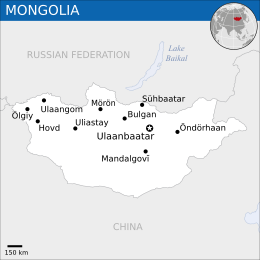 Location of Bogd Khanate of Mongolia