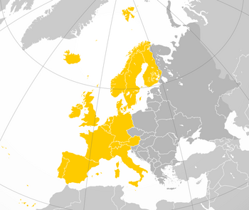 Location of Western Europe