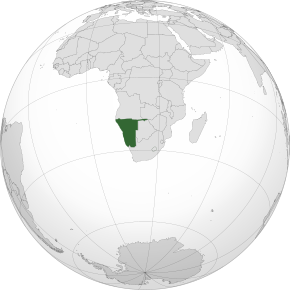 Location of Republic of Namibia