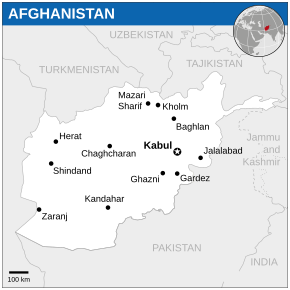 Location of Islamic Emirate of Afghanistan