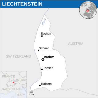 Location of Principality of Liechtenstein