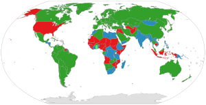 Universal health care by country.svg