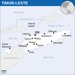 Location of Democratic Republic of Timor-Leste
