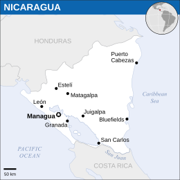 Location of Republic of Nicaragua