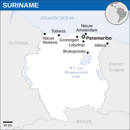 Location of Republic of Suriname