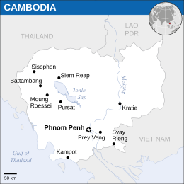 Location of Kingdom of Cambodia