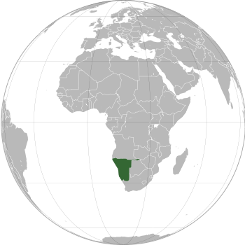Location of Republic of Namibia