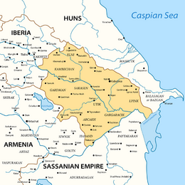 Location of Aghwank (Caucasian Albania)