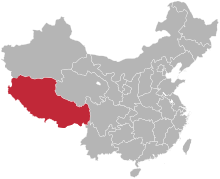 Location of Tibet Autonomous Region